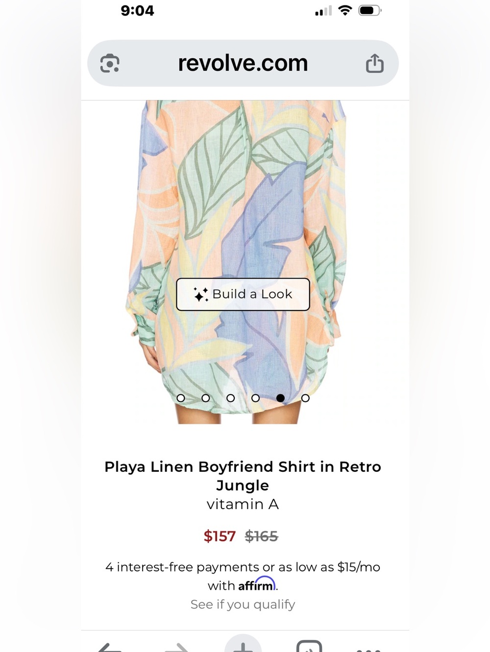 Vitamin A Playa 100% Linen Boyfriend Shirt Oversized Small MSRP $165. * flaw - Picture 2 of 9